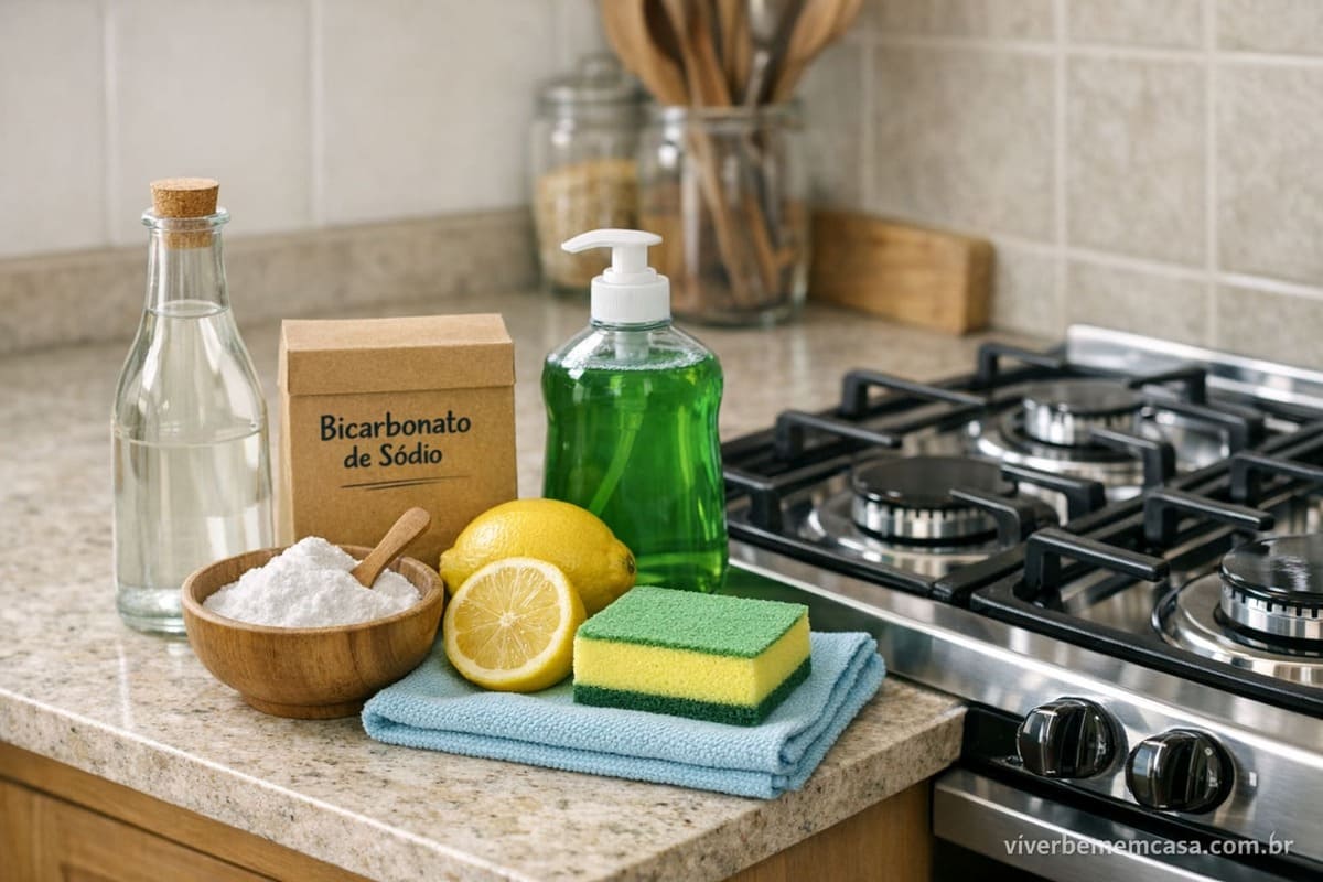 Produtos caseiros limpa fogao